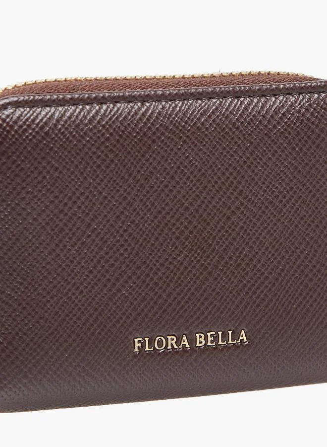 Flora Bella By Shoexpress BROWN Textured Wallet With Zip Closure for Women | Best Price UAE